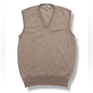 ALAN PAINE Tan Cashmere V Neck Sweater Vest VINTAGE